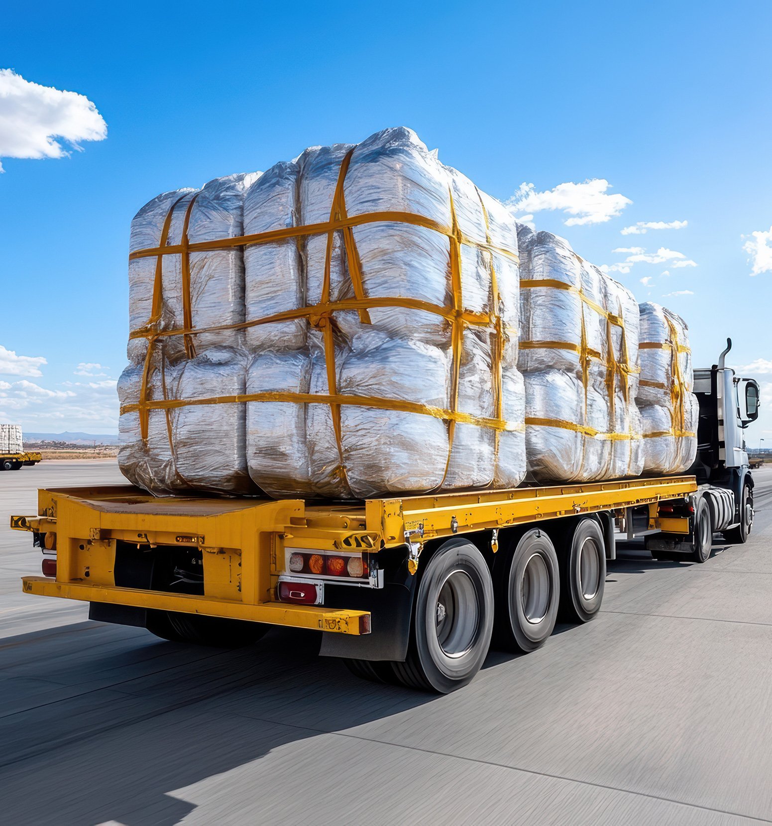 vecteezy a large truck carrying bags on the road 70028007